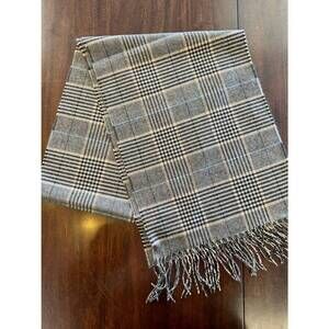 NEW SILVERSILK unisex premium cashmere scarf in herringbone plaid